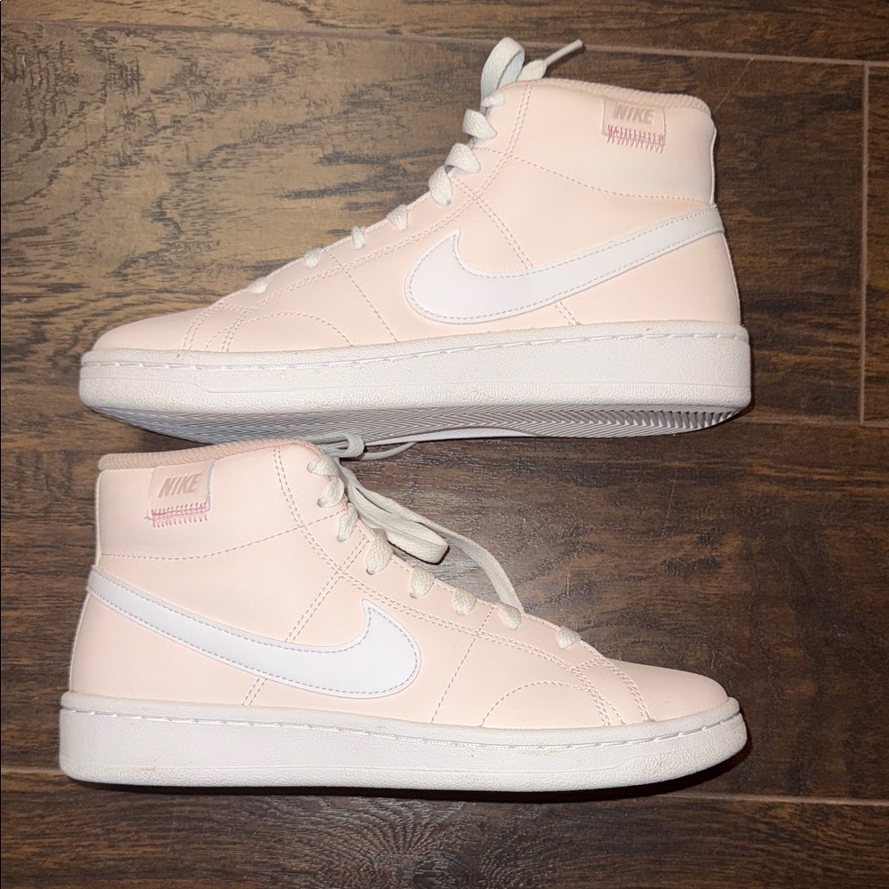 Nike Women's Light Pink and White Mid-Top Sneakers NWOB. Never worn
